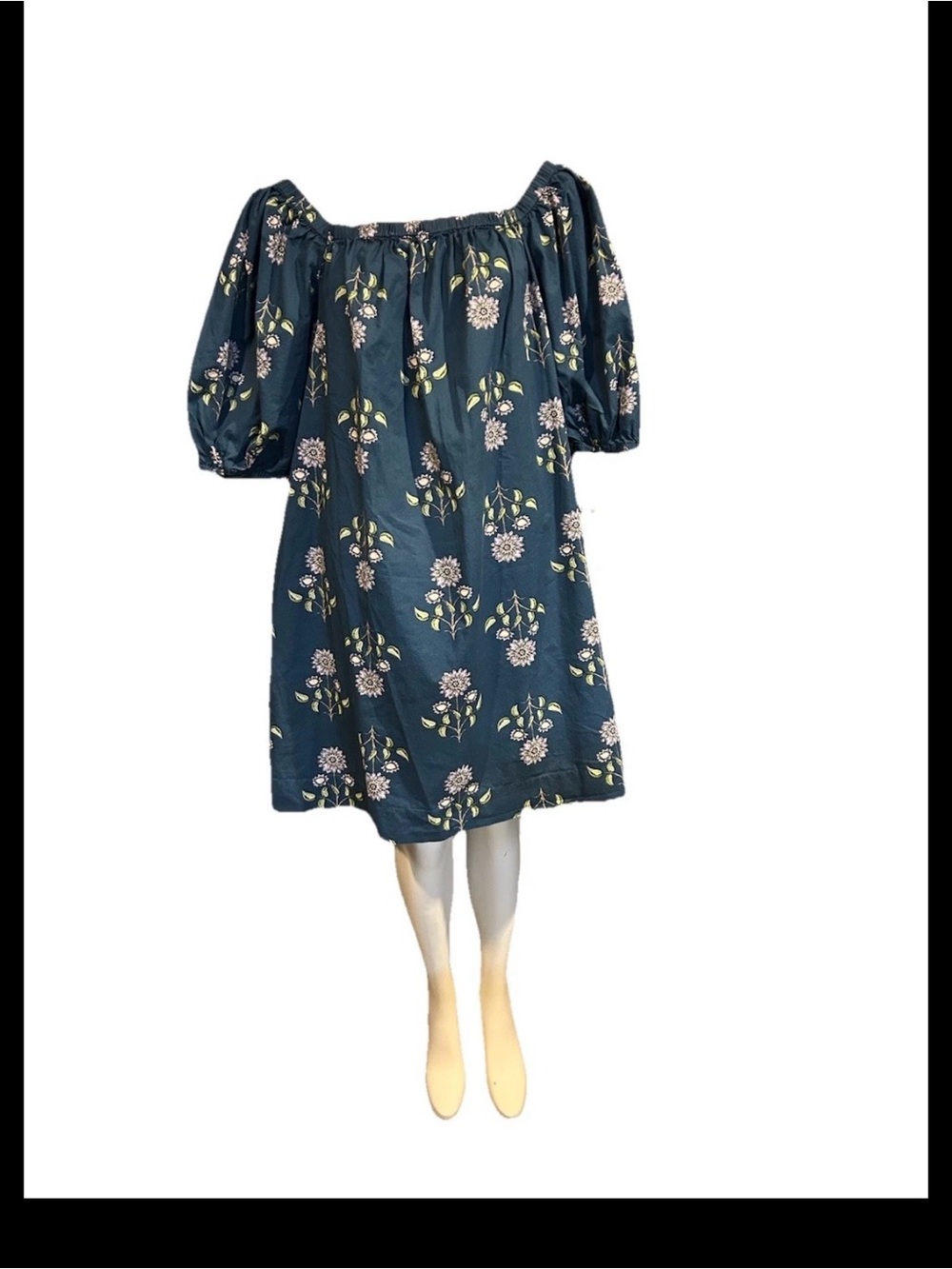 Old Navy Navy Blue and Floral Print Off Shoulder Boho Dress Size XL Tall